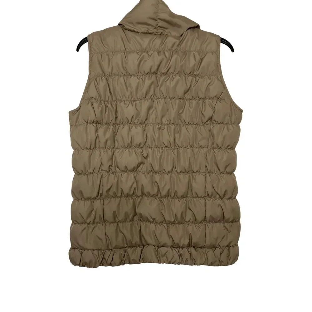 Coldwater Creek Taupe Down Puffer Vest Medium 10/12 Outdoor Active Neutral